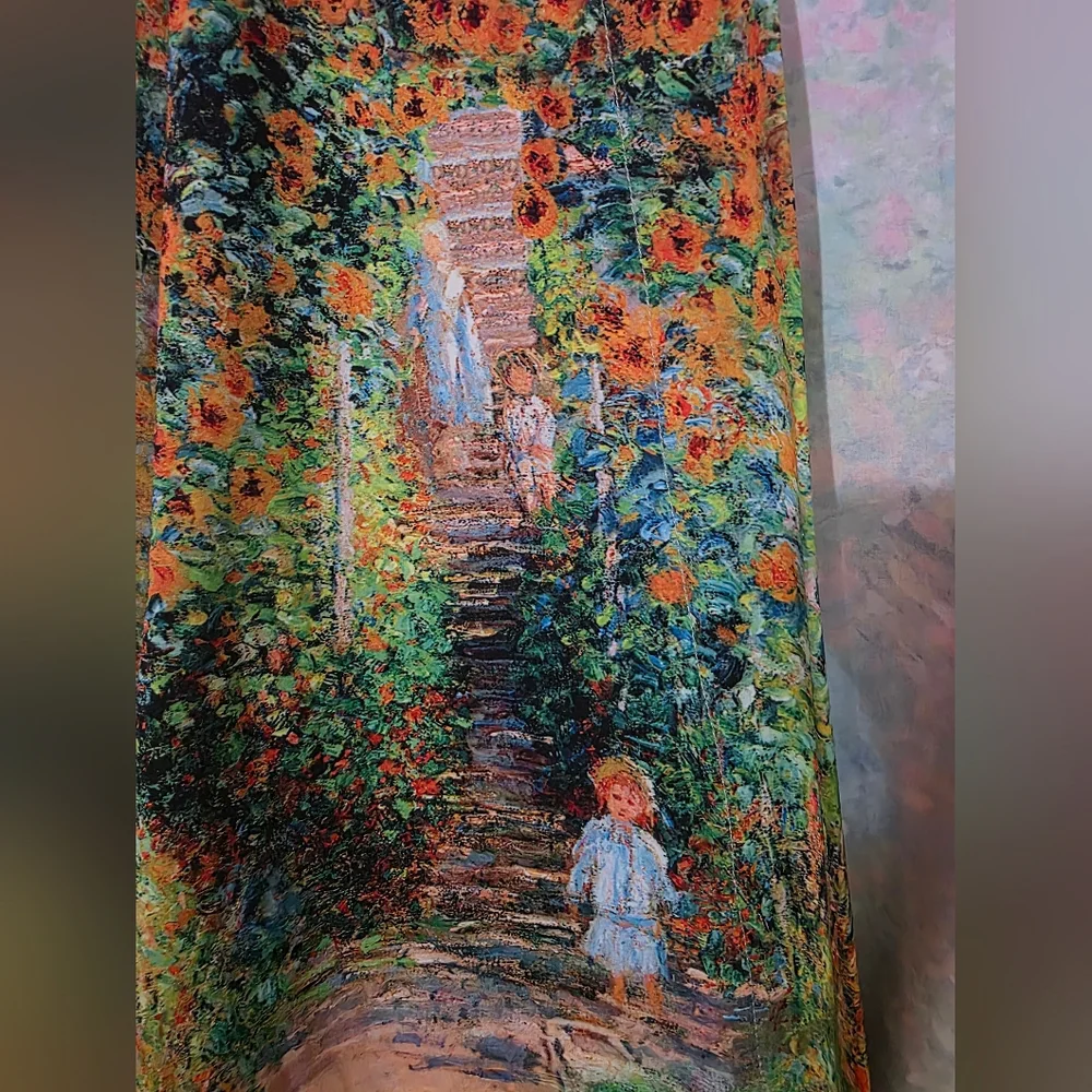 Floral Watercolor Kimono Cardigan - Multicolor Monet - Picture 6 of 8